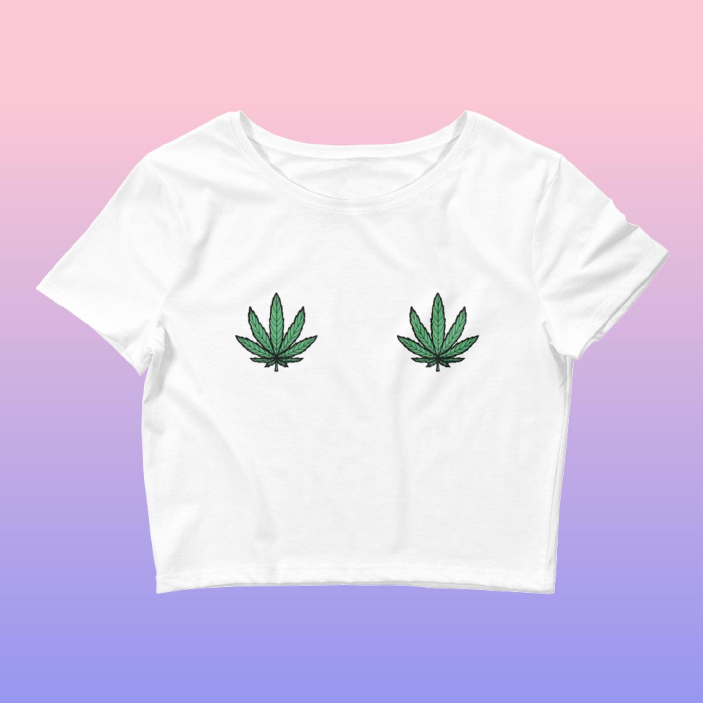 Weed Fan Leaf Crop Top